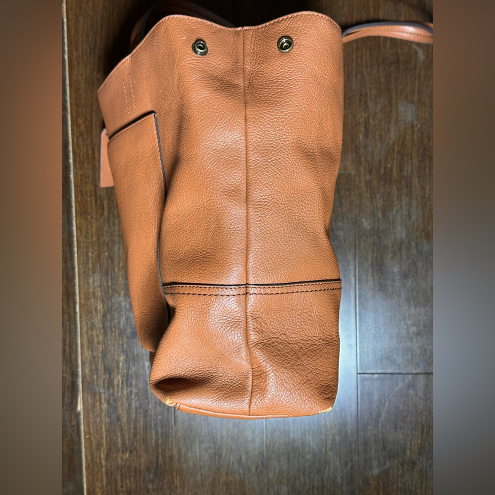 J.Crew All Day Leather Tote Bag Roasted Chestnut Brown Shoulder Handbag - Picture 11 of 11